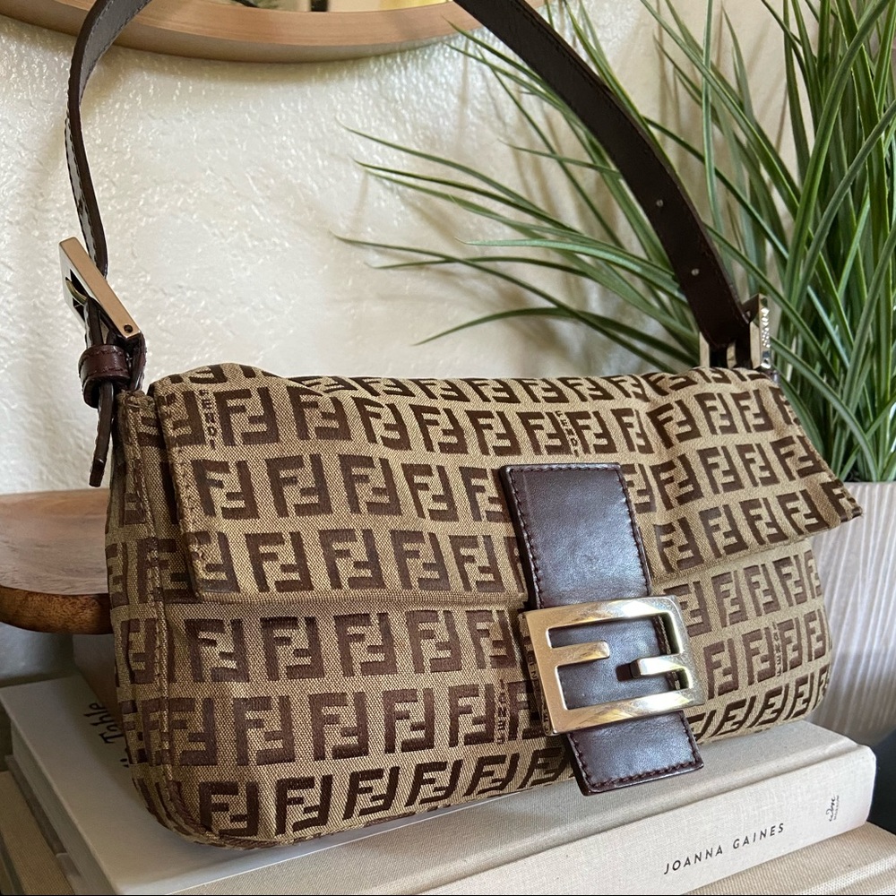SOLD Fendi Zucchino Baguette Authentic Zucca